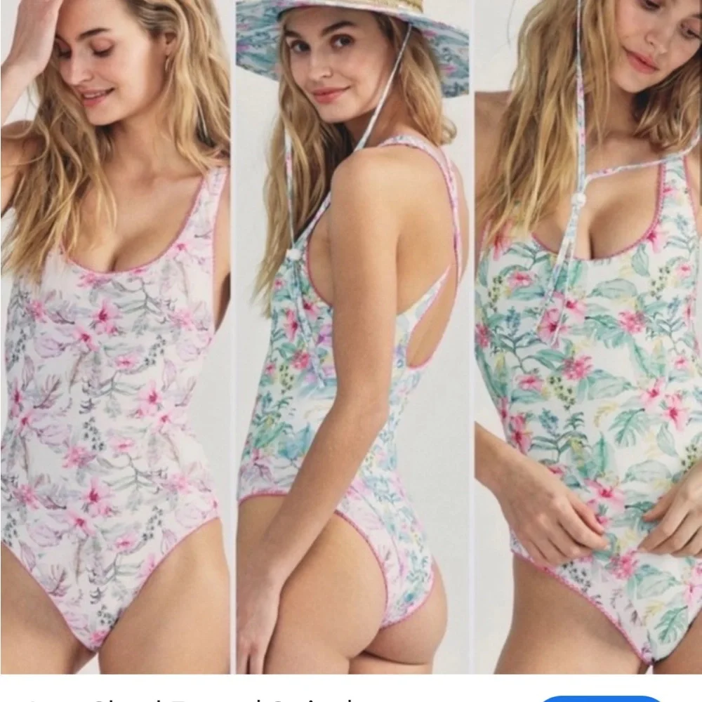 LoveShackFancy X Hurley reversible floral one piece bathing suit